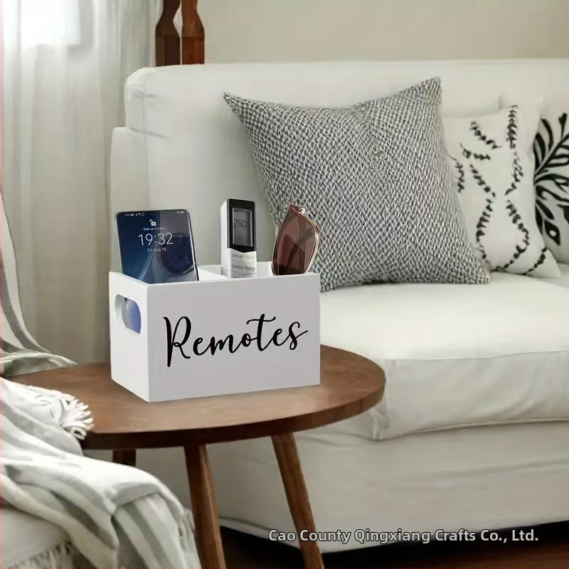 Kūrybinga medinė darbalaukio nuotolinio valdymo pulto skyrelio laikymo dėžutė virtuvės stalo įrankių laikymo dėžutė kavos arbatos maišelių laikymo dėžutė