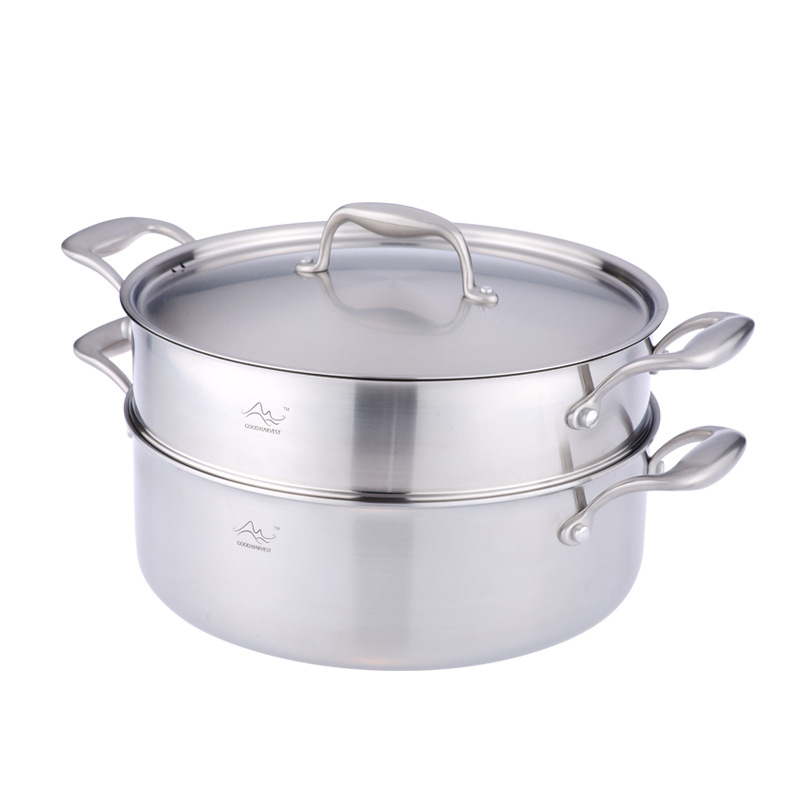 Maistinio plieno garintuvas, sutirštintas 304 garintuvas, karštas puodas, maistinis 304 nerūdijančio plieno sriubos puodas su garintuvu