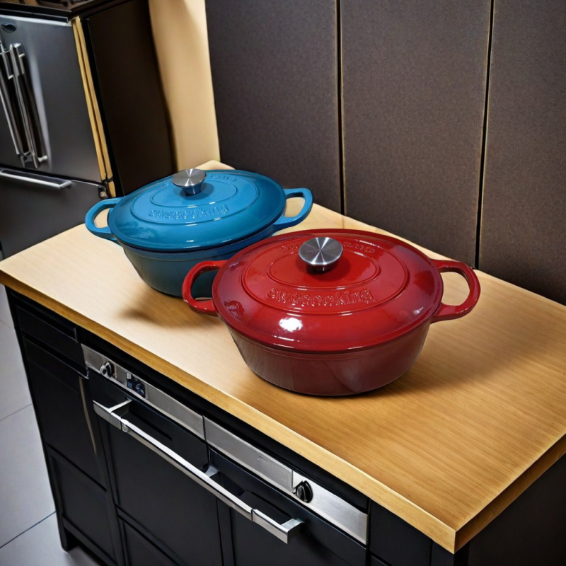 Emalinis ovalus troškinys Daugiafunkcis emaliuotas puodas Troškinys Sriubos puodas Troškinys Garintuvas