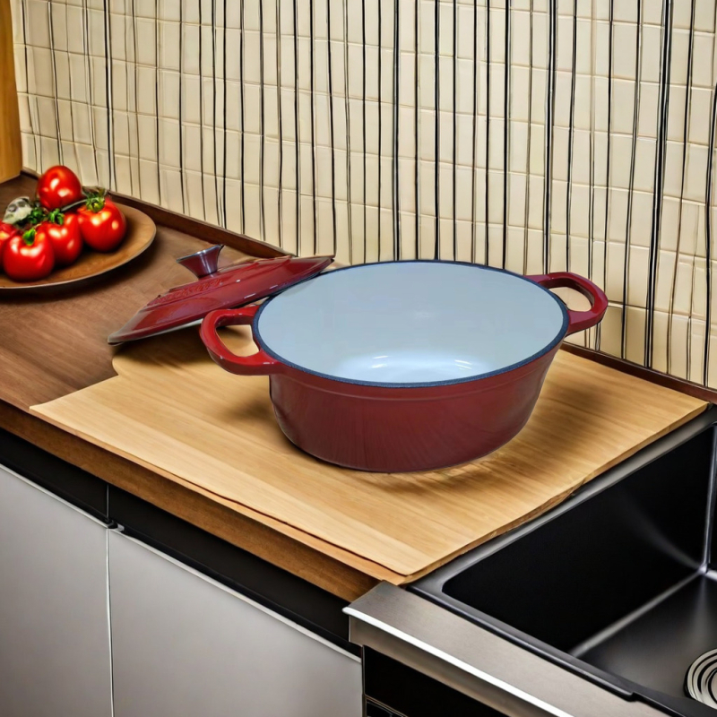 Emalinis ovalus troškinys Daugiafunkcis emaliuotas puodas Troškinys Sriubos puodas Troškinys Garintuvas