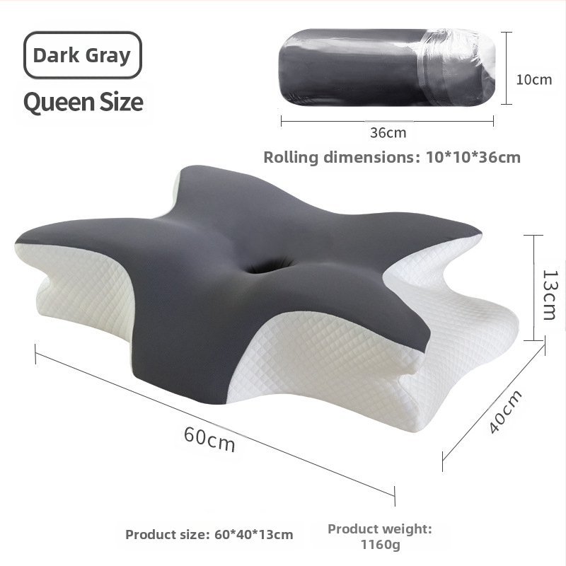 „Amazon Roll Horn Butterfly“ lėtai atsigaunanti atminties putų pagalvė namams, nulinio slėgio atminties pagalvė kaklo stuburo apsaugai