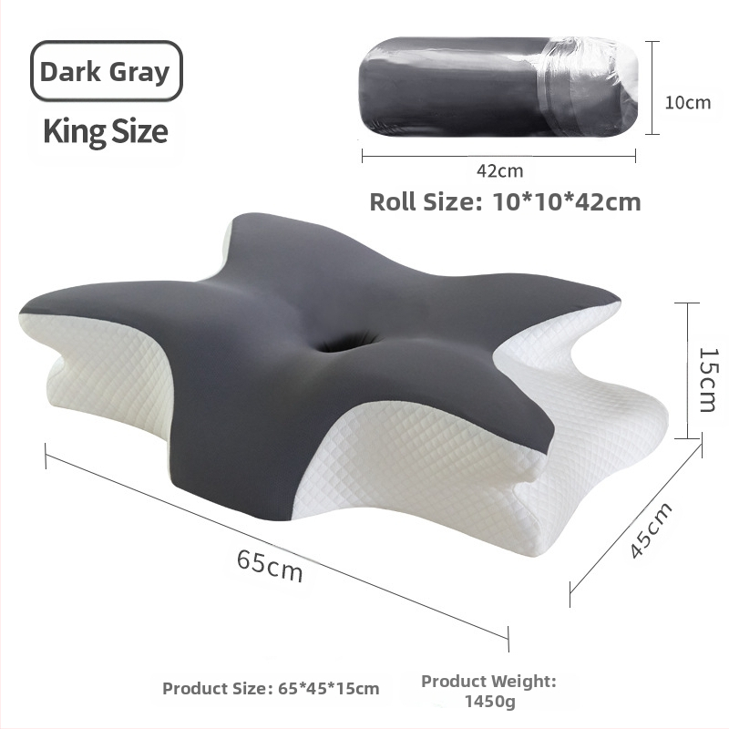„Amazon Roll Horn Butterfly“ lėtai atsigaunanti atminties putų pagalvė namams, nulinio slėgio atminties pagalvė kaklo stuburo apsaugai