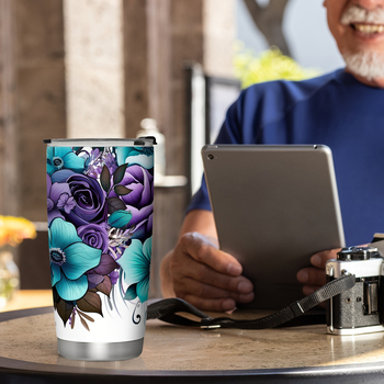 Διασυνοριακή εκτύπωση UV 20oz διπλής στρώσης από ανοξείδωτο ατσάλι ψεκασμού πλαστικό μονωτικό αυτοκινήτου ποτήρι αυτοκινήτου ποτήρι μπύρας εξωτερικό ποτήρι πάγου