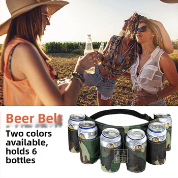 Sandėlyje esantis gėrimų laikymo krepšys ant juosmens, kuriame telpa 6 skardinės gėrimų. Alaus diržas.