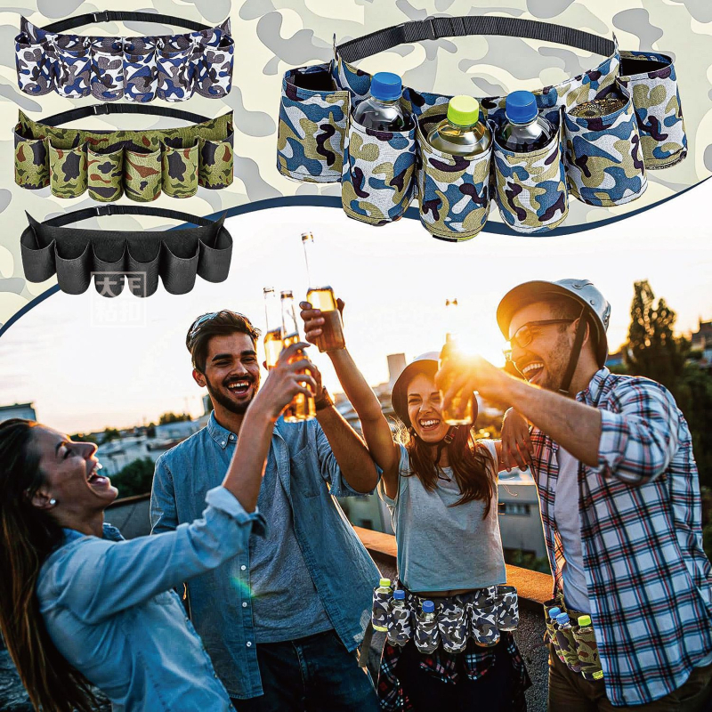 Sandėlyje esantis gėrimų laikymo krepšys ant juosmens, kuriame telpa 6 skardinės gėrimų. Alaus diržas.