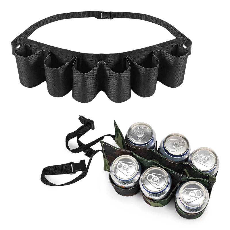 Sandėlyje esantis gėrimų laikymo krepšys ant juosmens, kuriame telpa 6 skardinės gėrimų. Alaus diržas.