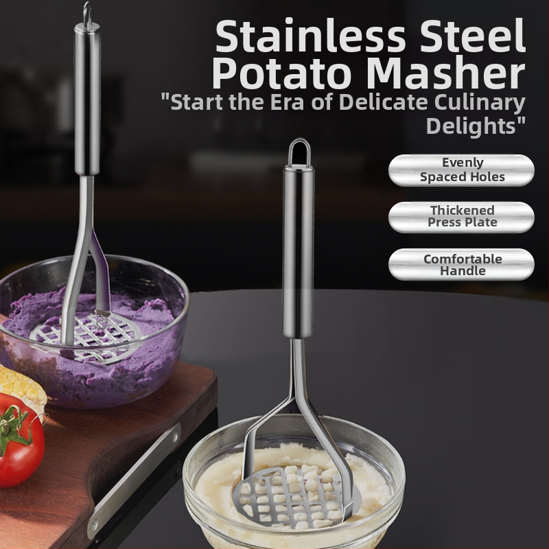 Кухненска преса за картофи от неръждаема стомана, домашен инструмент за преса за картофи, ръчна преса за бебешка храна, инструмент за добавки