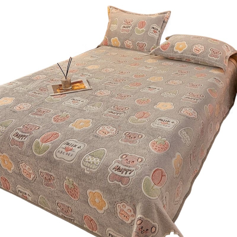 Чаршаф от полар Nanjiren Snowflake, подплатен с полар, удебелен коралов полар, одеяло Milk Faleirong, калъф за одеяло за диван