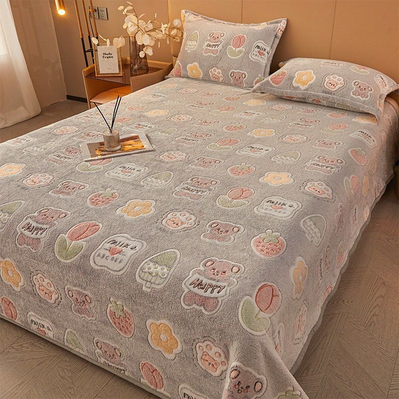 Чаршаф от полар Nanjiren Snowflake, подплатен с полар, удебелен коралов полар, одеяло Milk Faleirong, калъф за одеяло за диван