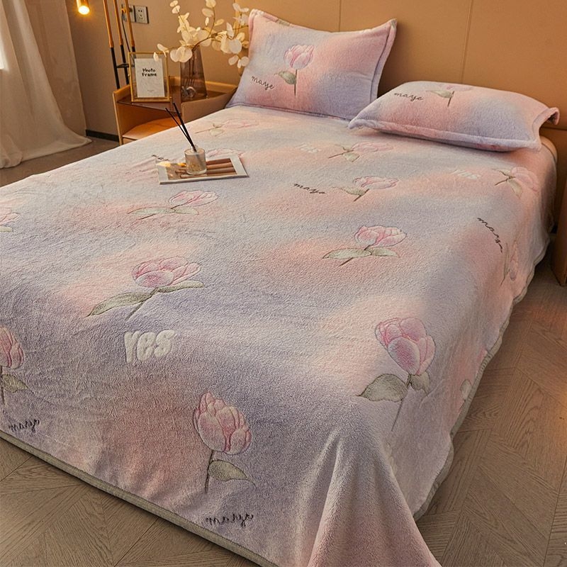 Чаршаф от полар Nanjiren Snowflake, подплатен с полар, удебелен коралов полар, одеяло Milk Faleirong, калъф за одеяло за диван