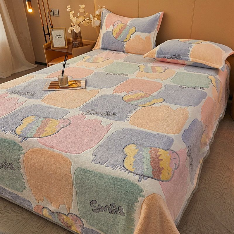 Чаршаф от полар Nanjiren Snowflake, подплатен с полар, удебелен коралов полар, одеяло Milk Faleirong, калъф за одеяло за диван