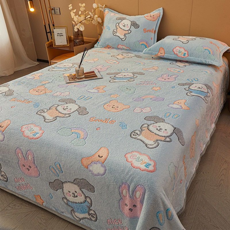 Чаршаф от полар Nanjiren Snowflake, подплатен с полар, удебелен коралов полар, одеяло Milk Faleirong, калъф за одеяло за диван