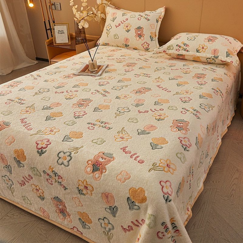 Чаршаф от полар Nanjiren Snowflake, подплатен с полар, удебелен коралов полар, одеяло Milk Faleirong, калъф за одеяло за диван