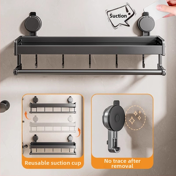Tualeto siurbimo puodelio laikymo lentynėlė vonios kambariui Tualetiniai rankšluosčiai Dušo želė Šampūnas Kosmetikos laikymo lentynėlė be perforatoriaus