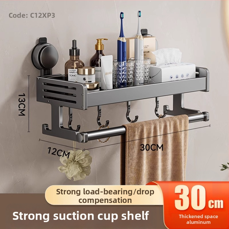 Tualeto siurbimo puodelio laikymo lentynėlė vonios kambariui Tualetiniai rankšluosčiai Dušo želė Šampūnas Kosmetikos laikymo lentynėlė be perforatoriaus