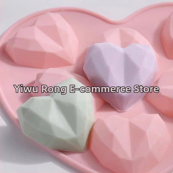 Καλούπι σιλικόνης για κέικ σε σχήμα καρδιάς, 6 συνεχόμενα καλούπια ψησίματος, γύψου αρωματοθεραπείας, κόλλα, εργαλεία ψησίματος