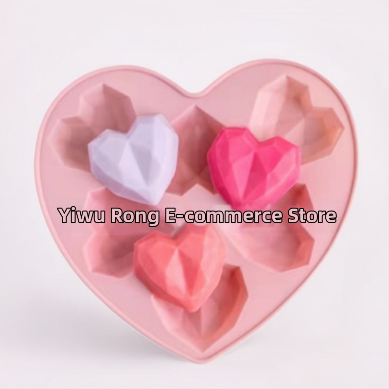 Szilikon tortaforma 6 egymást követő sztereó kis szív DIY aromaterápiás gipsz ragasztóforma sütőeszközök