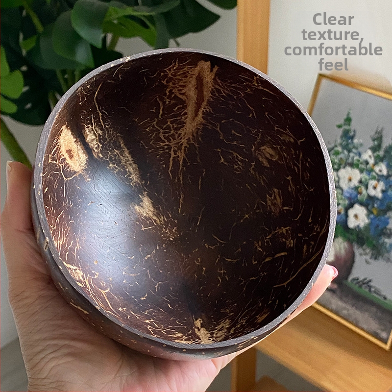 Natūralus Vietnamo Hainano senas kokoso kevalo dubuo stalo įrankiai Ryžių dubuo Desertas Cukraus vanduo Pusryčiai Lengvos salotos Vaisių laikymo dubuo