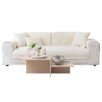 Плюшена възглавница за диван, зимна, почти бяла, удебелена, неплъзгаща се, нов модел 2024, възглавница за седалка, зимна възглавница, калъф за диван