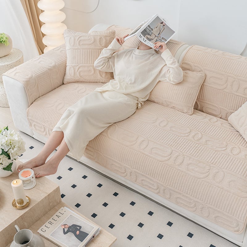 Μαξιλάρι καναπέ βελούδου χειμωνιάτικο υπόλευκο παχύρρευστο αντιολισθητικό 2024 νέο μοντέλο μαξιλαριού καθίσματος χειμωνιάτικο κάλυμμα καναπέ