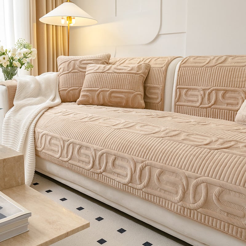 Μαξιλάρι καναπέ βελούδου χειμωνιάτικο υπόλευκο παχύρρευστο αντιολισθητικό 2024 νέο μοντέλο μαξιλαριού καθίσματος χειμωνιάτικο κάλυμμα καναπέ