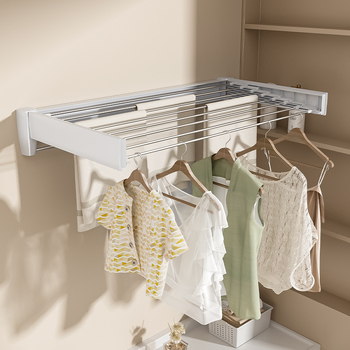 Vannitoa nähtamatu riidekuivatusrest siseruumides rõdule laheaknale kokkupandav seinale kinnitatav teleskooprätikuhoidja riiete kuivatamise artefakt