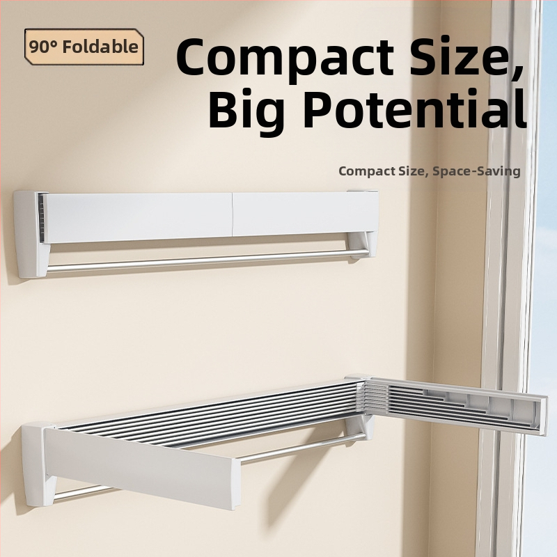 Vannitoa nähtamatu riidekuivatusrest siseruumides rõdule laheaknale kokkupandav seinale kinnitatav teleskooprätikuhoidja riiete kuivatamise artefakt