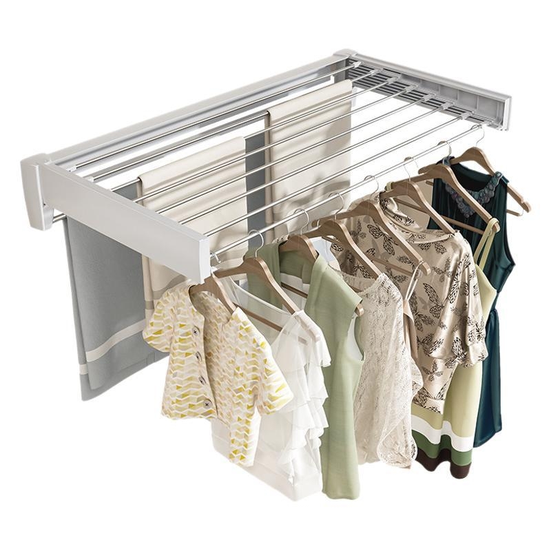 Vannitoa nähtamatu riidekuivatusrest siseruumides rõdule laheaknale kokkupandav seinale kinnitatav teleskooprätikuhoidja riiete kuivatamise artefakt