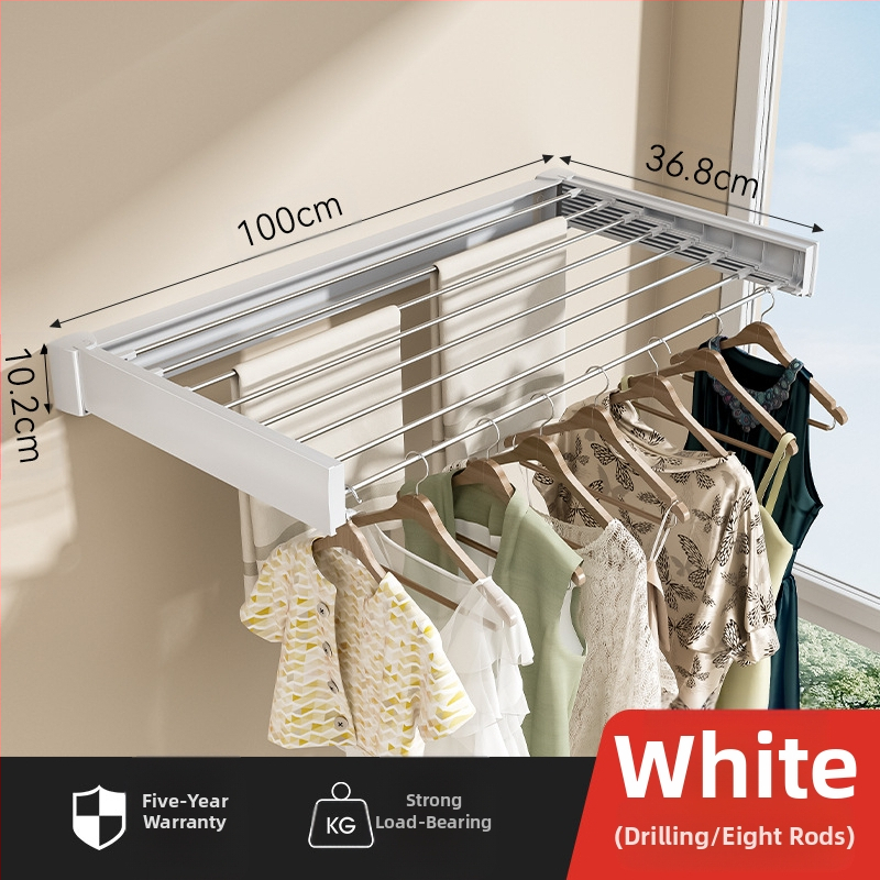 Vannitoa nähtamatu riidekuivatusrest siseruumides rõdule laheaknale kokkupandav seinale kinnitatav teleskooprätikuhoidja riiete kuivatamise artefakt