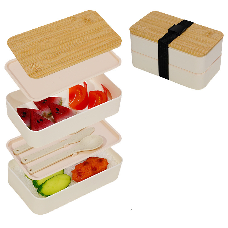 Piiriülene Jaapani stiilis lõunasöögikarp sektsioonidega, isoleeritud kahekihiline lõunasöögikarp, suure mahutavusega PP plastist krõbedate hoidikute komplekt, tootja hulgimüük