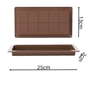 Határon átnyúló 10 hosszú, négyzet alakú csokoládéformához, élelmiszeripari szilikon sütőformához, barkács konyhai süteményformához