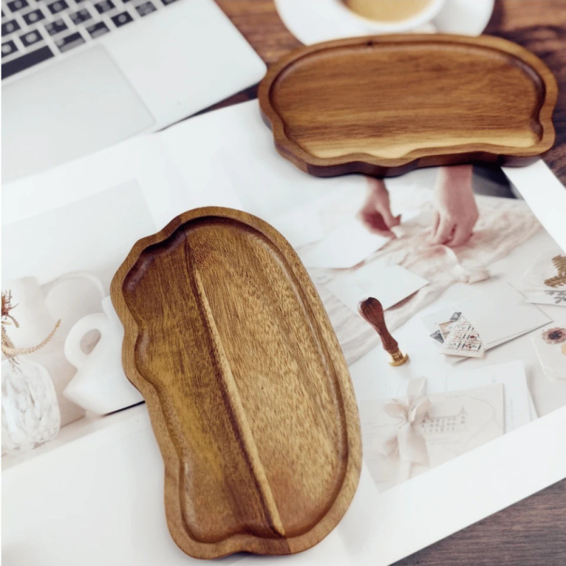 Puidust pilvetaldrik, Jaapani stiilis suupistetaldrik, kohvikandik, magustoidutaldrik, leib, suupistetaldrik, köögitaldrik