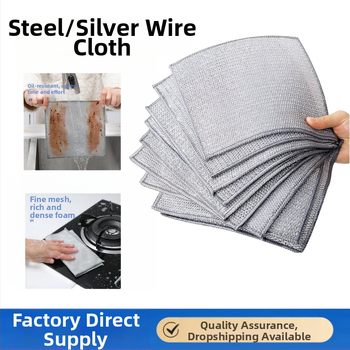 Terastraadist pall, terastraadist nõudepesulapp, köögipuhastuslapp, spetsiaalne hõbedane traat, õlivaba hari, panni nõudepesurätik