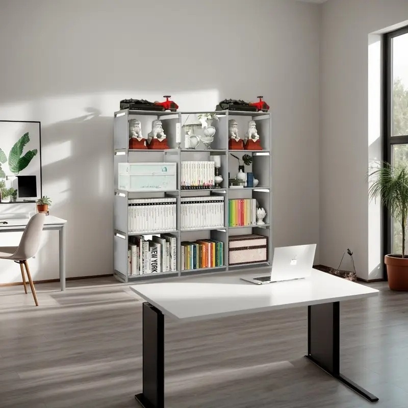 Lihtne raamaturiiul, loominguline õpilaskomplekt, raamaturiiuli värvistiil, mitme riiuliga kombinatsioon, tugevdatud kapp