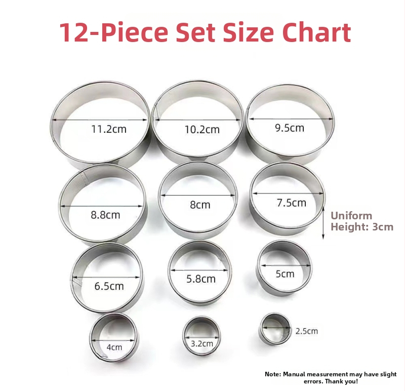 Plieninė žiedinė forma, Bobo apvali forma, torto žiedinė forma, pilnas keptų koldūnų odos putėsių žiedo rinkinys, Sikang forma