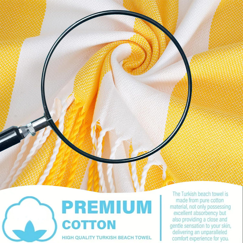 „Amazon temu“ tarpvalstybinis, karštai parduodamas vertikalių juostelių turkiškas medvilninis paplūdimio rankšluostis, atsparus smėliui, ypač didelis vonios rankšluostis, 200 x 90 cm