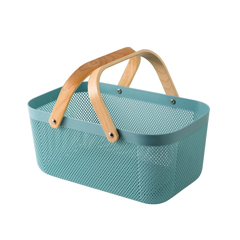 Преносима кошница за съхранение на подходяща цена, кошница за съхранение в домакинството, синя, кошница за съхранение в кухнята в японски стил, кошница за зеленчуци и плодове, синя, кошница за съхранение в банята