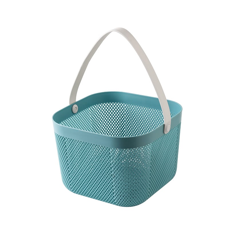 Преносима кошница за съхранение на подходяща цена, кошница за съхранение в домакинството, синя, кошница за съхранение в кухнята в японски стил, кошница за зеленчуци и плодове, синя, кошница за съхранение в банята