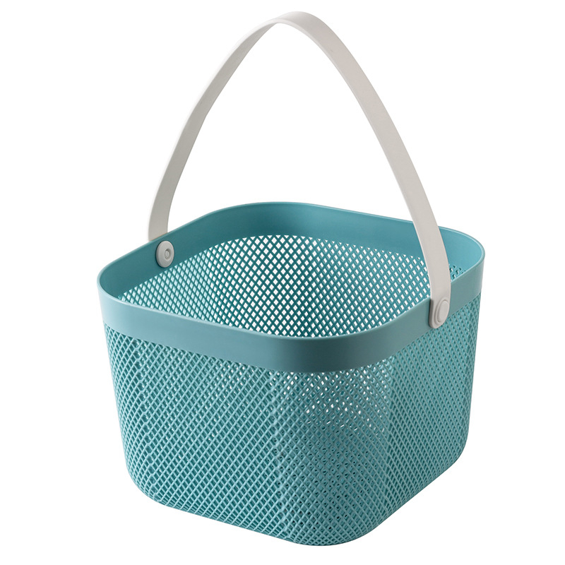 Преносима кошница за съхранение на подходяща цена, кошница за съхранение в домакинството, синя, кошница за съхранение в кухнята в японски стил, кошница за зеленчуци и плодове, синя, кошница за съхранение в банята