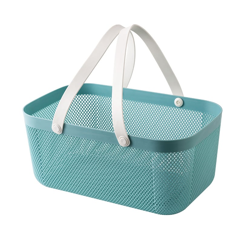 Преносима кошница за съхранение на подходяща цена, кошница за съхранение в домакинството, синя, кошница за съхранение в кухнята в японски стил, кошница за зеленчуци и плодове, синя, кошница за съхранение в банята
