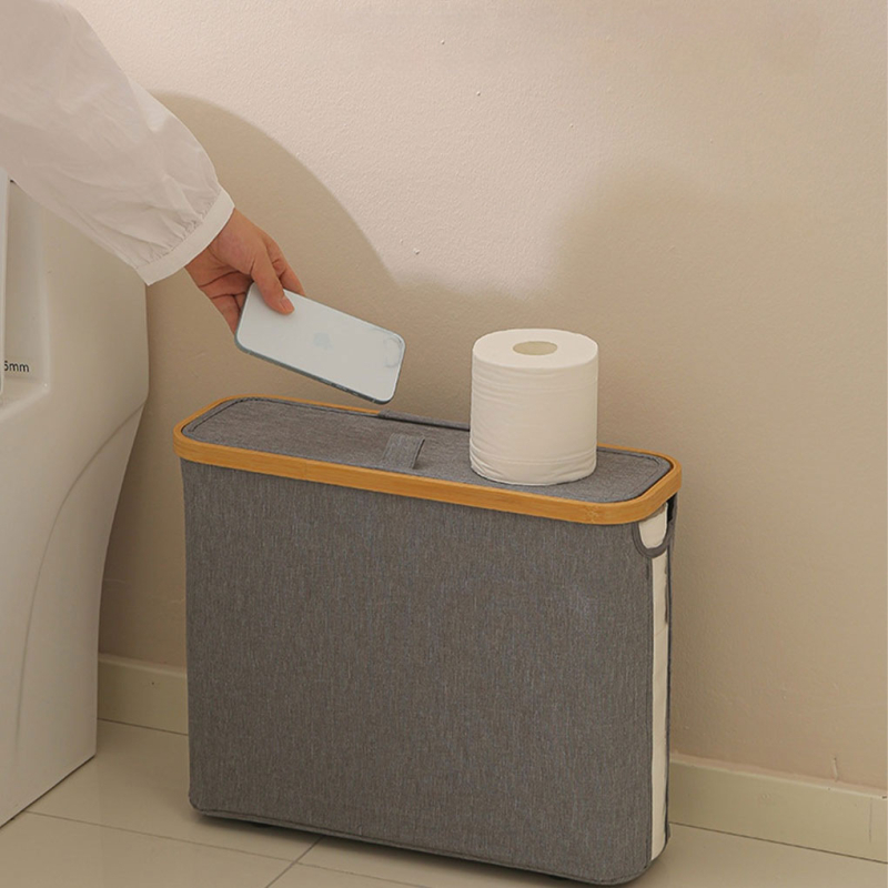 Καλάθι αποθήκευσης χαρτοπετσέτας Perspective για οικιακά είδη χαρτοπετσέτας υγείας, πτυσσόμενο αδιάβροχο κουτί αποθήκευσης με καπάκι