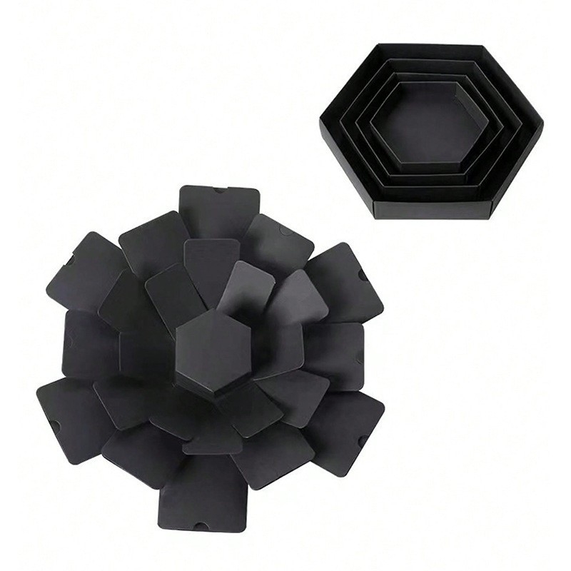 Piiriülene kuusnurkne mitmekihiline plahvatuskarp isetehtud fotoalbumi loominguline üllatussünnipäeva kinkekarbi tootjad hulgimüügis