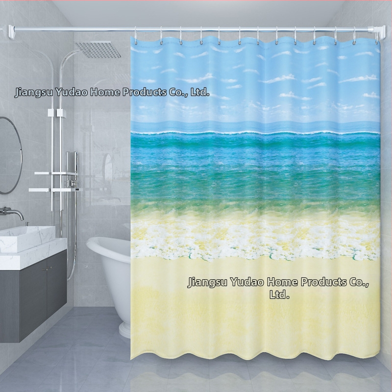 Piiriülene marmormustriga dušikardin veekindel ja hallituskindel vannitoa perforeerimata tualeti vaheseina kardin