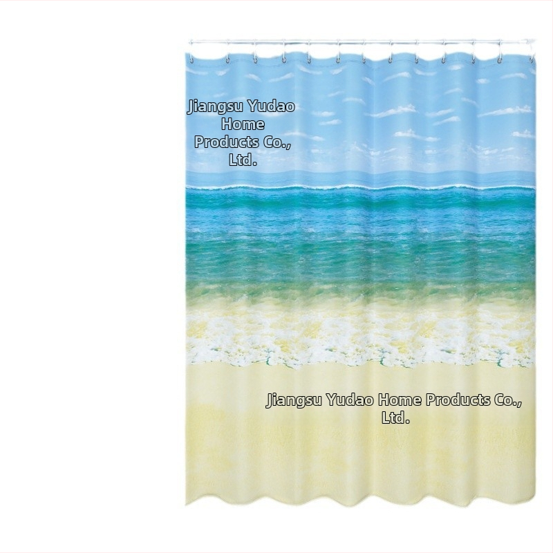 Трансгранична мраморна завеса за душ, водоустойчива, устойчива на мухъл, неперфорирана завеса за тоалетна