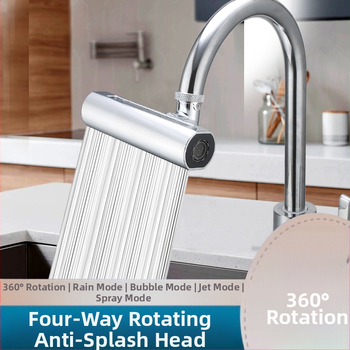 Virtuves trauku mazgāšanas jaucējkrāns, universāls pagarinātājs, lietus, četru ātrumu, pagriežams, spiediena, šļakatu necaurlaidīgs, artefakts