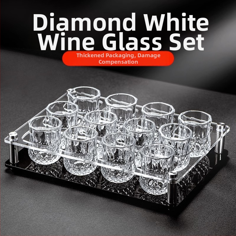 Baltojo vyno taurės, tinkančios namams, lengvos, prabangios, 50 ml, vienos arba dviejų rombo formos mažų vyno taurių, vienos taurės, vienos ir dviejų taurių, vyno taurės, tinkančios namams