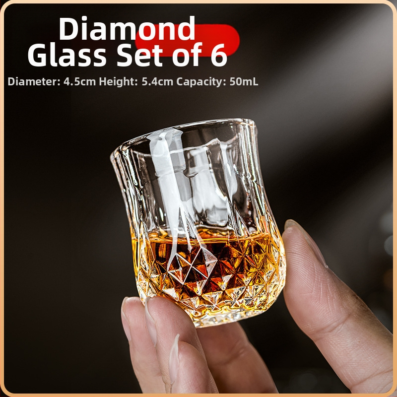 Baltojo vyno taurės, tinkančios namams, lengvos, prabangios, 50 ml, vienos arba dviejų rombo formos mažų vyno taurių, vienos taurės, vienos ir dviejų taurių, vyno taurės, tinkančios namams