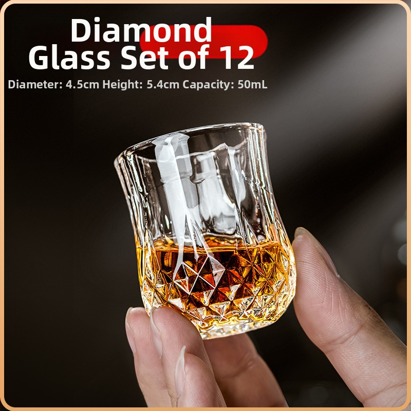 Baltojo vyno taurės, tinkančios namams, lengvos, prabangios, 50 ml, vienos arba dviejų rombo formos mažų vyno taurių, vienos taurės, vienos ir dviejų taurių, vyno taurės, tinkančios namams