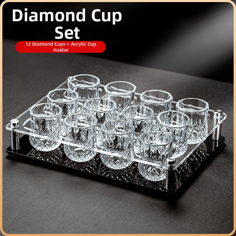 Baltojo vyno taurės, tinkančios namams, lengvos, prabangios, 50 ml, vienos arba dviejų rombo formos mažų vyno taurių, vienos taurės, vienos ir dviejų taurių, vyno taurės, tinkančios namams