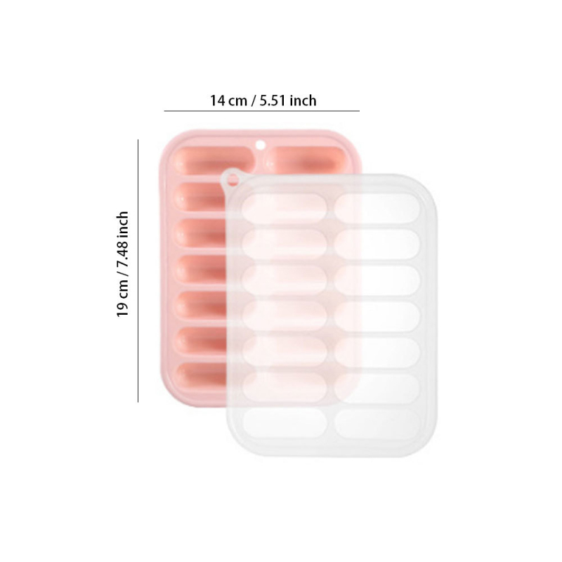 14-osaline silikoonist jäävorm, pikaribaline jääkuubikuvorm, baarijääkast, loominguline väikeste hot dogi-vorstide krõpsualus